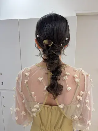 セミロング ヘアアレンジ ヘアセット/レイヤー オリーブ/はるかのヘアスタイル