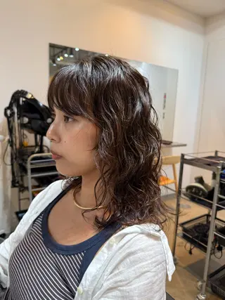 ミディアム 🌿朝5分でお洒落 パーマスタイル🌿のヘアスタイル