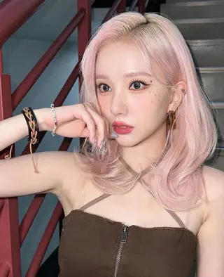 セミロング 【体験】韓国 メイク&ヘア天神のヘアスタイル