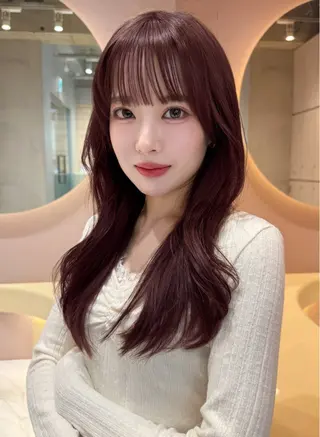 ロング カラー 大宮縮毛矯正🩵 レイヤー 佐藤和のヘアスタイル