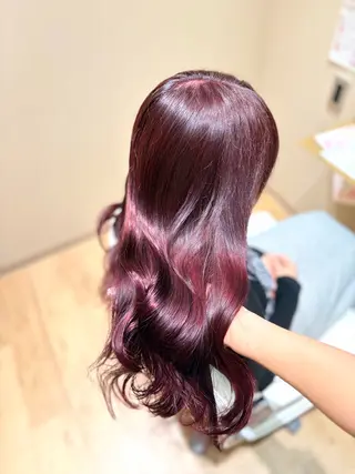 ロング カラー ヘアアレンジ miwa♡暖色カラー 盛れる顔周り.ヘアメのヘアスタイル