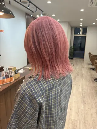カラー まろみ暖色×ボブ ×chia🕯のヘアスタイル