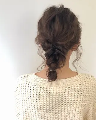 ミディアム ヘアアレンジ 梅田 千亜希のヘアスタイル