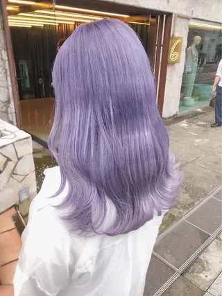 ロング カラー ヘアアレンジ 🌟🍒ハイトーン 韓国ヘア/ユウミのヘアスタイル