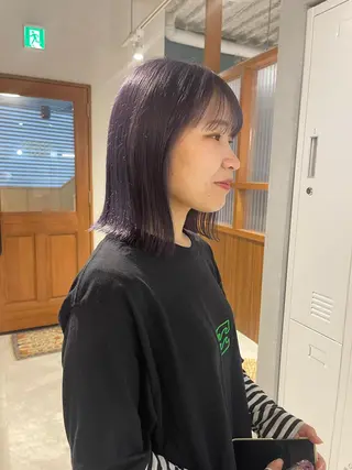 ショート カラー 店長 MANAMI 艶カラー／骨格ボブのヘアスタイル