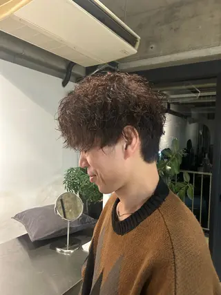 ショート パーマ メンズ twig 山田 永嶋芽衣のヘアスタイル