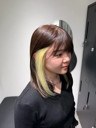 ミディアム カラー 池田 勇児のヘアスタイル