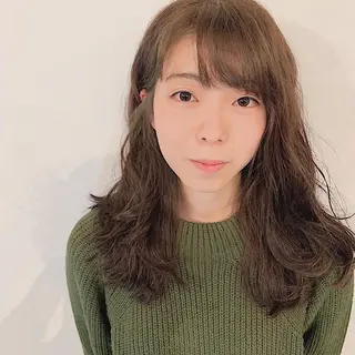 セミロング カラー 中川 竜誠のヘアスタイル