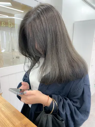 ミディアム カラー ✨ブリーチなし透明感 池袋 水野のヘアスタイル