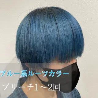 カラー メンズ 渡部凌我 小顔ウルフ ハイトーンカラーのヘアスタイル
