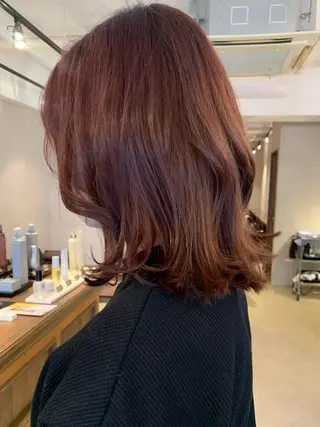 ミディアム カラー 透明感カラー✂︎ /縮毛矯正/YUKAのヘアスタイル