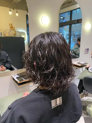 ミディアム パーマ メンズ指名NO.1/ 原崎 元希のヘアスタイル