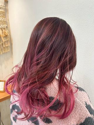 セミロング カラー Maya🦋 ハイトーン特化のヘアスタイル