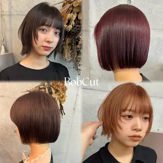 ミディアム ヒナ/レイヤーカット 艶感ワンカラーのヘアスタイル