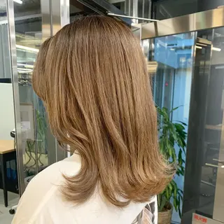 ミディアム カラー 透明感カラー✂︎ /縮毛矯正/YUKAのヘアスタイル