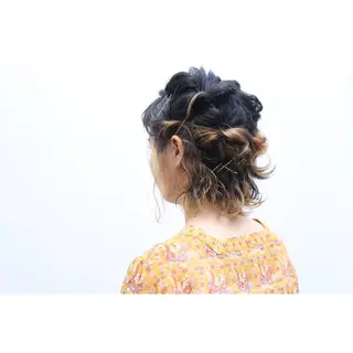 ヘアアレンジ レイヤーカット ベージュカラー/小島のヘアスタイル