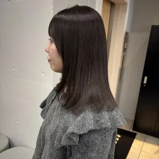カラー ミディアム 韓国ヘア♡🇰🇷 暖色♡透明感カラー✨のヘアスタイル