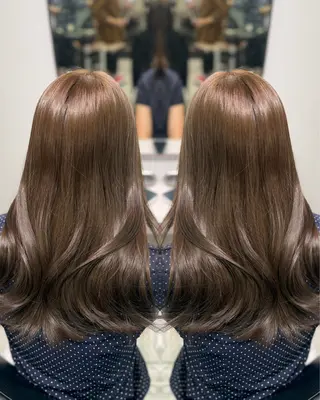 カラー RAF／Lino 美髪矯正／暗髪カラーのヘアスタイル