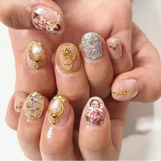 ネイル 渋谷／チップ長さ出し 👑アプレgel-xのネイルデザイン