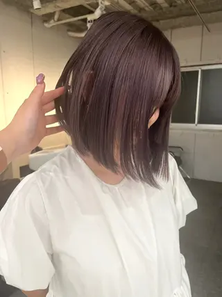 ミディアム カラー ハイトーン fev/Rionのヘアスタイル