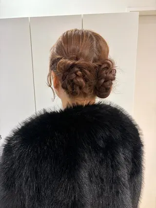 ロング ヘアアレンジ ヘアセット/レイヤー 赤み消し/はるかのヘアスタイル