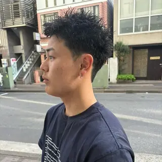 ショート パーマ メンズ ハイトーン/パーマ/ メンズ / 新宿🌐のヘアスタイル