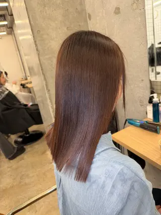 ミディアム 縮毛矯正×髪質改善× 艶髪カラー 吉原和磨のヘアスタイル