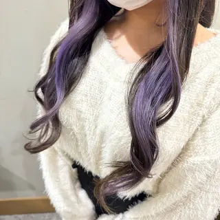 カラー 透明感/低ダメージ インナー🩵角田紗雪のヘアスタイル