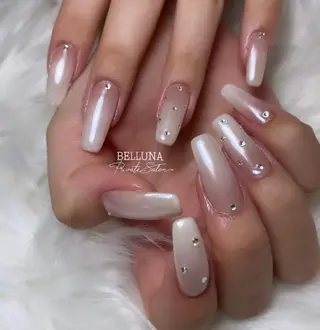 ロング ネイル BELLUNA Mizuki❤︎のネイルデザイン