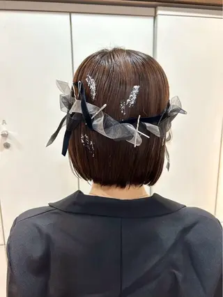 ミディアム ヘアアレンジ エクステ🫧艶カラー ┊︎momoha横浜のヘアスタイル