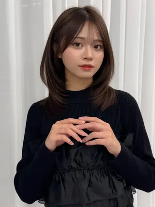 ミディアム カラー ヘアアレンジ 顔周り&ミディアム 特化/池袋/kokiのヘアスタイル