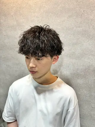 ショート カラー パーマ ヘアアレンジ メンズ 仕上がり満足度No. 1🔥BLUCK🔥のヘアスタイル
