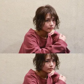 ショート カラー パーマ たまプラーザ駅 YAMATOのヘアスタイル
