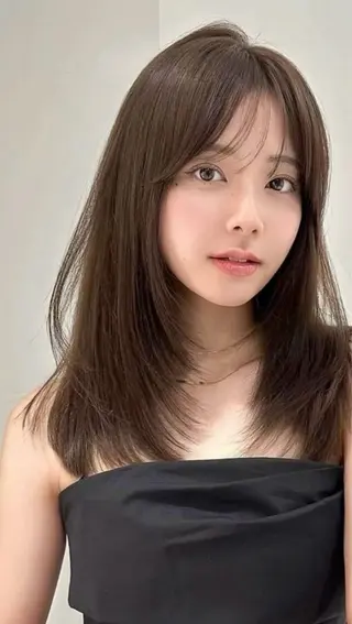 セミロング 縮毛矯正・透明感 カラー💙acoのヘアスタイル
