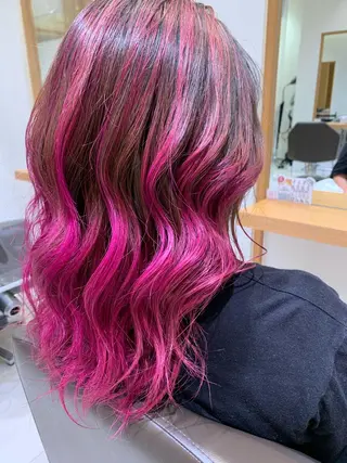 ロング カラー ARMONY秋山輝也 コテ巻き風パーマ特化のヘアスタイル