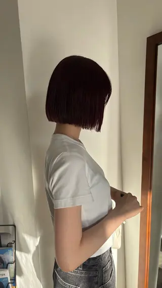 ショート 酸性ストレート/透明 感カラー/ひいろのヘアスタイル