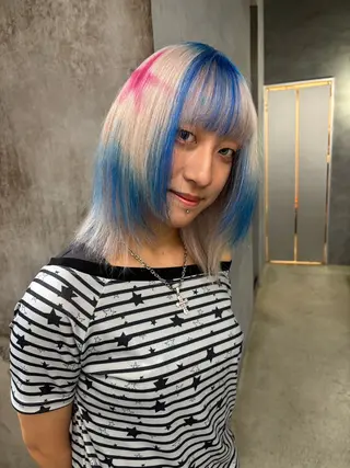 ミディアム カラー デザインカラー /rioのヘアスタイル