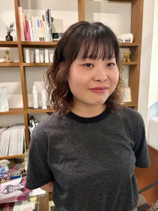 パーマ カットモデル募集 西川二葉のヘアスタイル