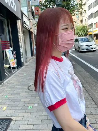 ミディアム カラー 畑中康志 美髪矯正/ハイトーンのヘアスタイル