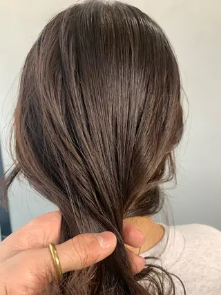 セミロング カラー ヘアアレンジ ボブパーマコテ巻き風 パーマNo1深江秀平のヘアスタイル