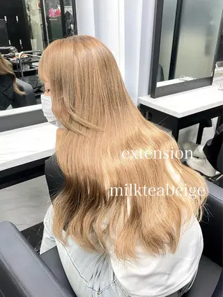 ロング カラー エクステ🩵ブリーチ 韓国ヘア🩵KAEのヘアスタイル