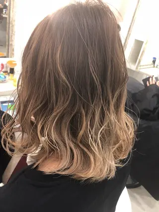 ミディアム カラー 髪質改善 中川 翔のヘアスタイル
