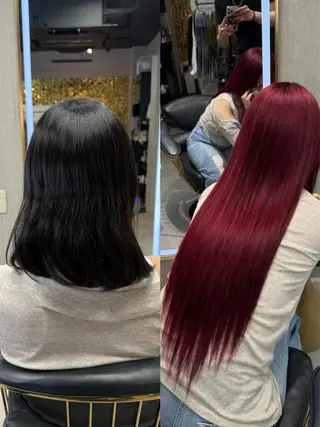 ロング カラー 🐺新宿manabu カットモデルエクステのヘアスタイル