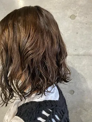 ミディアム パーマ ボブパーマコテ巻き風 パーマNo1深江秀平のヘアスタイル