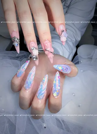 ネイル Lyna 池袋 ロングネイルのネイルデザイン