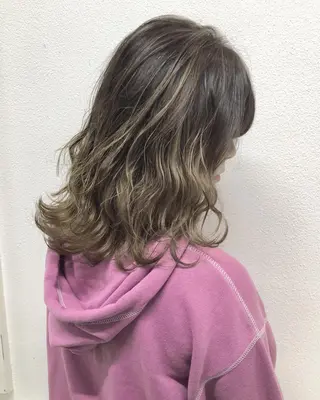 セミロング カラー ヘアアレンジ GiseL天神カラー 髪質改善/ブリーチのヘアスタイル