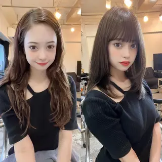 ミディアム カラー 渋谷レイヤーカット❌ 縮毛矯正専門/武田涼のヘアスタイル