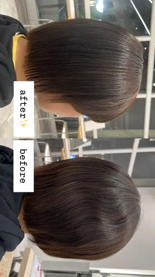 ショート パーマ 縮毛矯正 / 透明感カラー首藤大翔のヘアスタイル