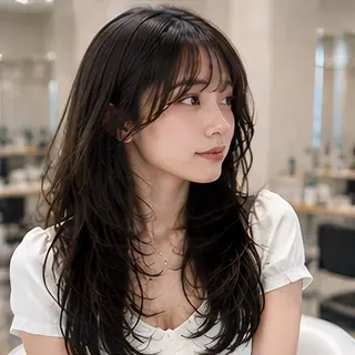 ロング 縮毛矯正/レイヤー/ 前髪カット/おばかんのヘアスタイル