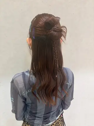 ロング ヘアアレンジ 暖色カラー/アレンジ 🌺URUHA🌺のヘアスタイル